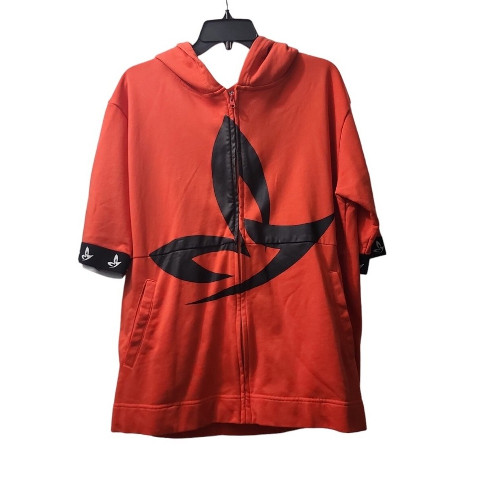 Tamela Mann Orange Zip Up Hoodie Short Sleeve Casual Top Size‎ 14/16